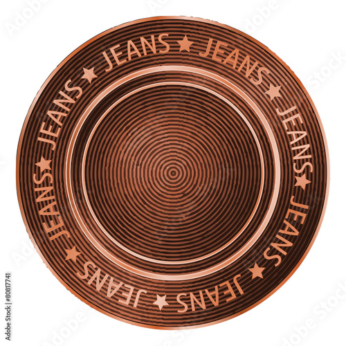 vector denim bronze sewing button in vintage style