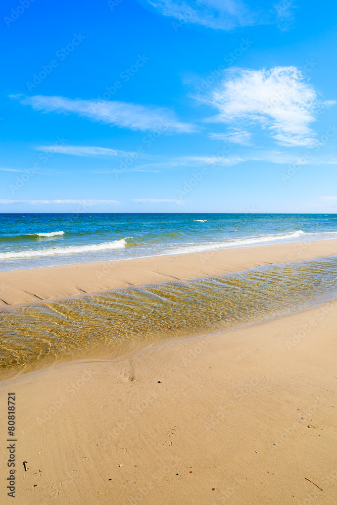 Fototapeta premium Beautiful sandy beach near Leba, Baltic Sea, Poland