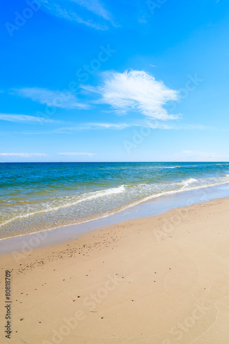 Fototapeta Naklejka Na Ścianę i Meble -  Beautiful sandy beach near Leba, Baltic Sea, Poland