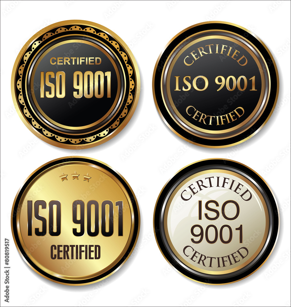 ISO 9001 certified golden badge collection