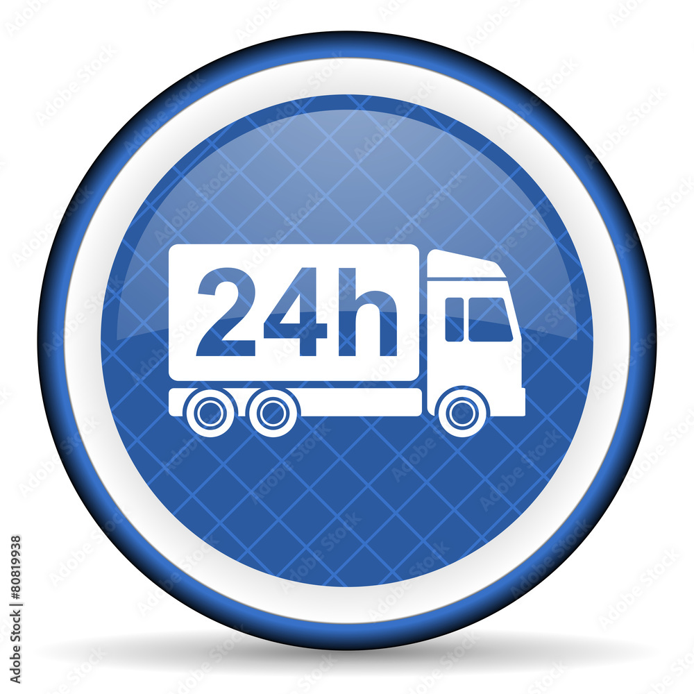 delivery blue icon 24h shipping sign delivery blue icon 24h shipping sign