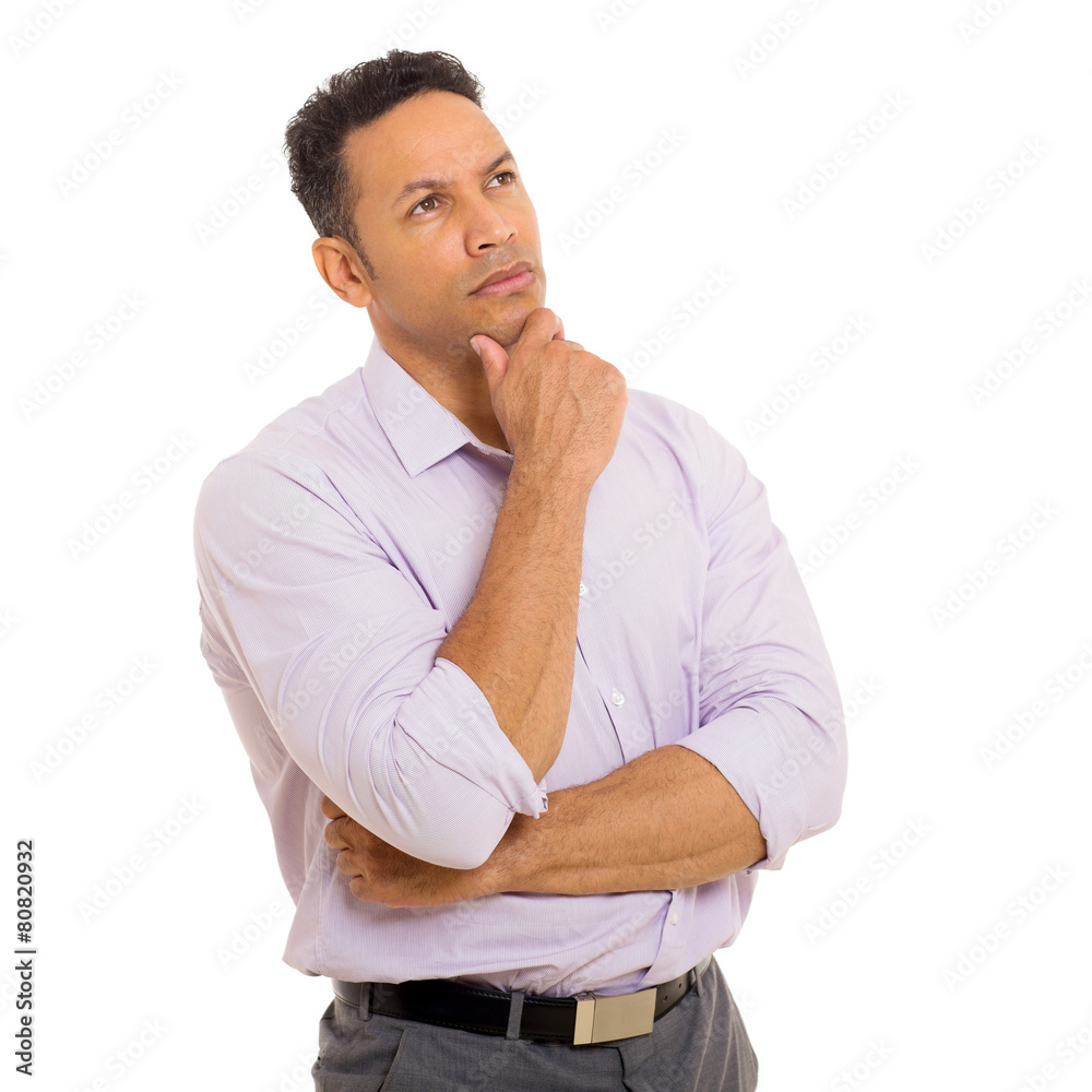 thoughtful middle aged man