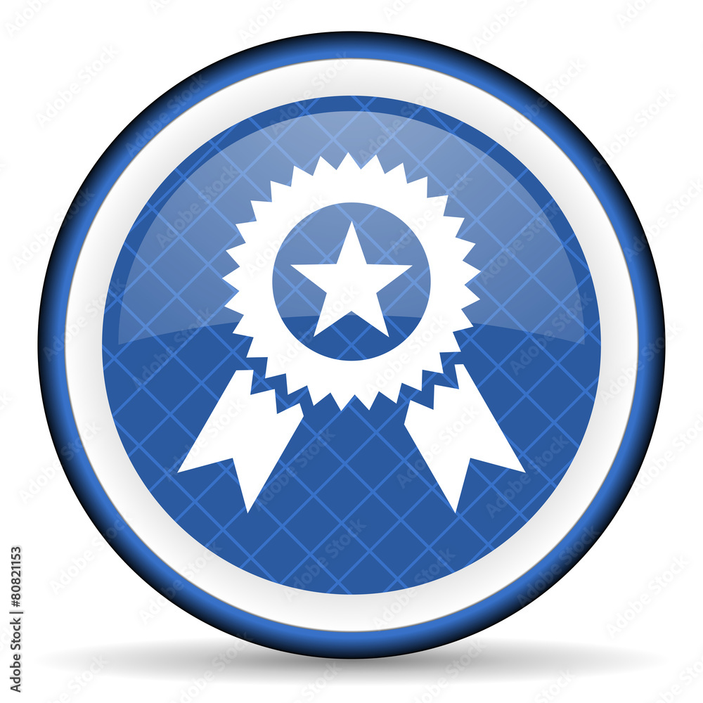 award blue icon prize sign