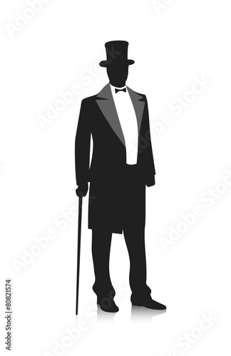 silhouette of a gentleman in a tuxedo