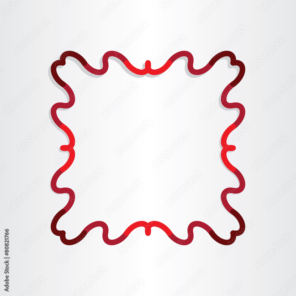 red frame square with lines