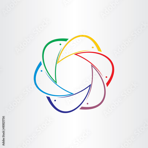 color dolphins in circle design element