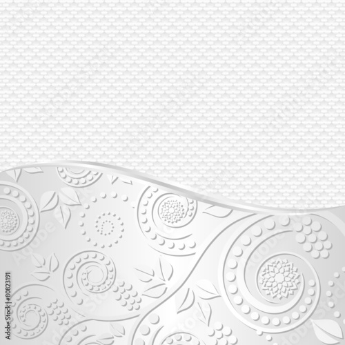 white background with floral theme and pattern