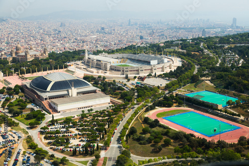 Photography view of Olimpic area of Montjuic. Barcelona