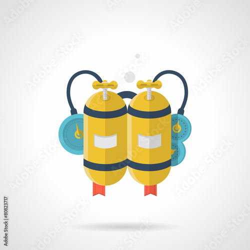 Flat color vector icon for aqualung