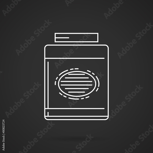 White line vector icon for gainer supplements