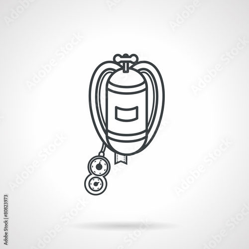 Black line vector icon for aqualung