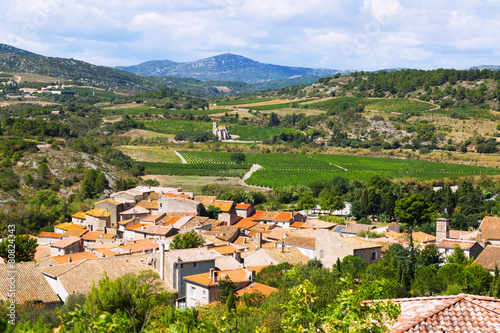 view of  Portel-des-Corbieres roofs from mount photo