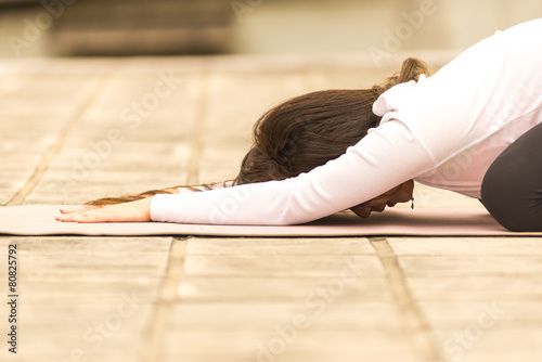 Young Adult Girl Streching the Back
