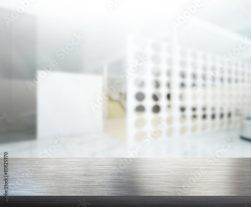 Table Top And Blur Office Background