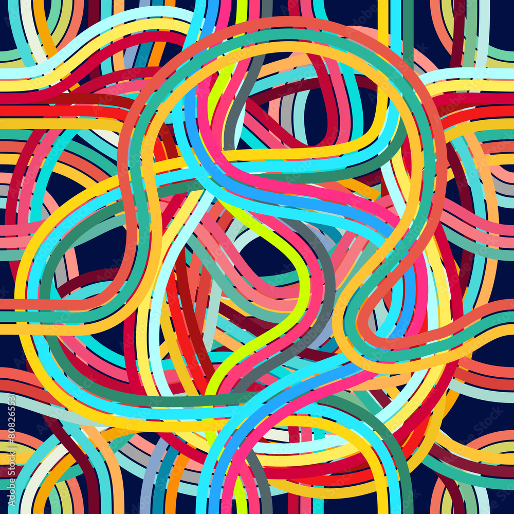 Seamless bright pattern with the infinite lines.