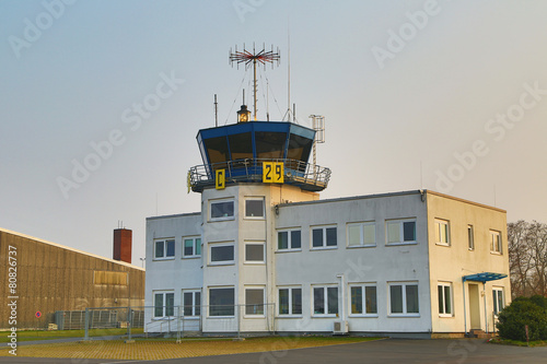 Flight tower on the airfield.