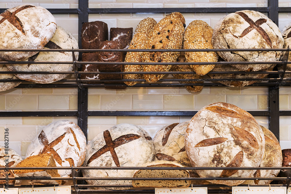 bread on the shelves