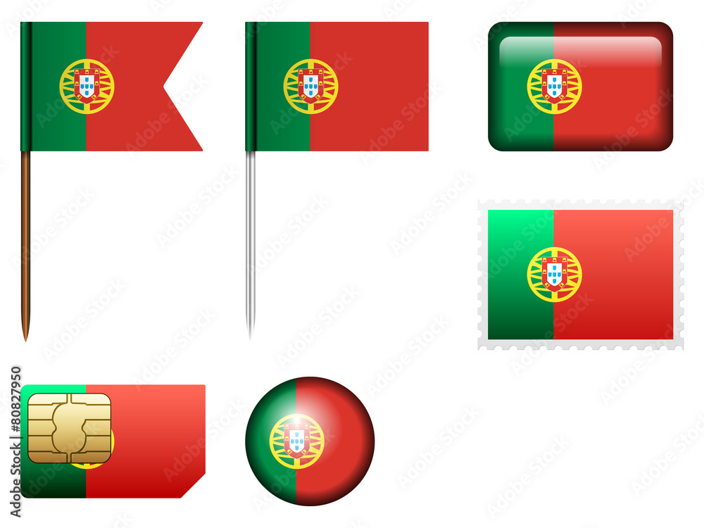 Obraz premium Portugal flag set