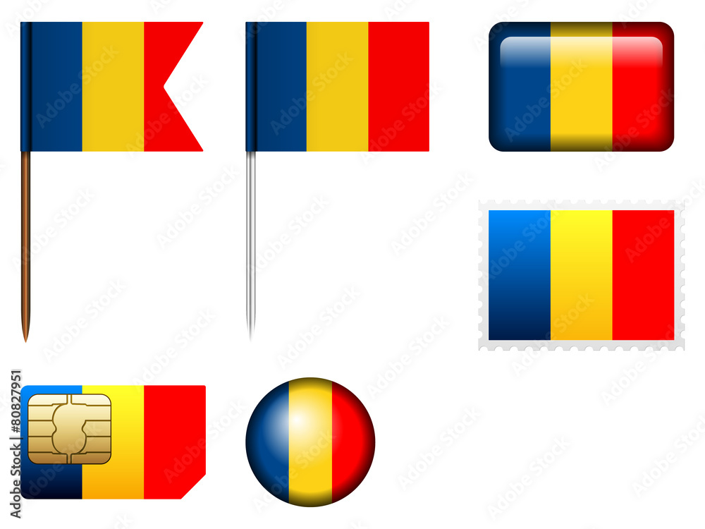 Fototapeta premium Romania flag set