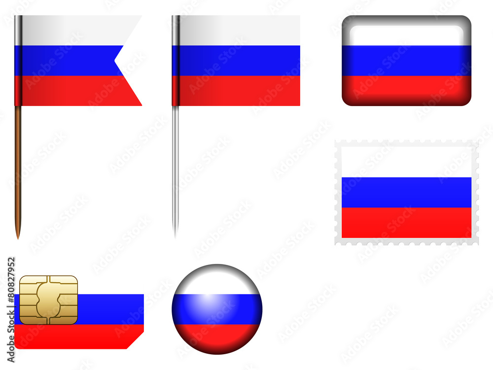 Fototapeta premium Russia flag set