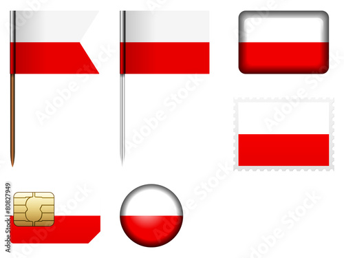 Poland flag set Free Download Poland flag set - GFXLoad