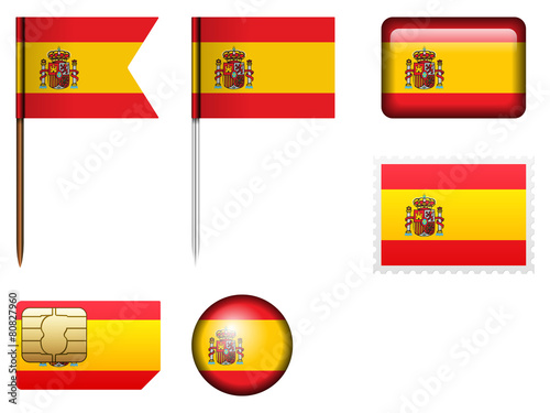 Spain flag set
