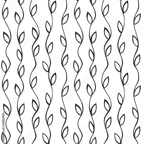 Simple leaves seamless pattern