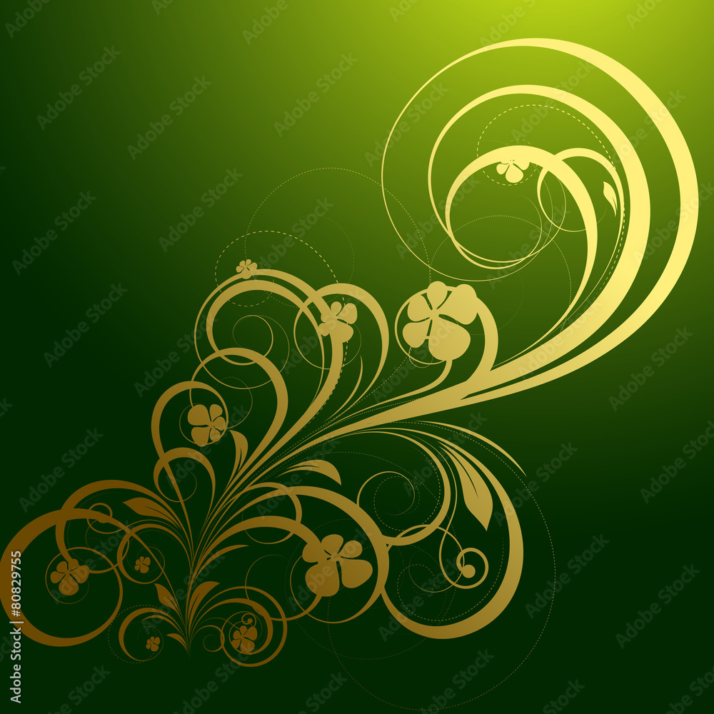 Decorative Golden Floral Vector Background Decorative Golden Floral Vector Background