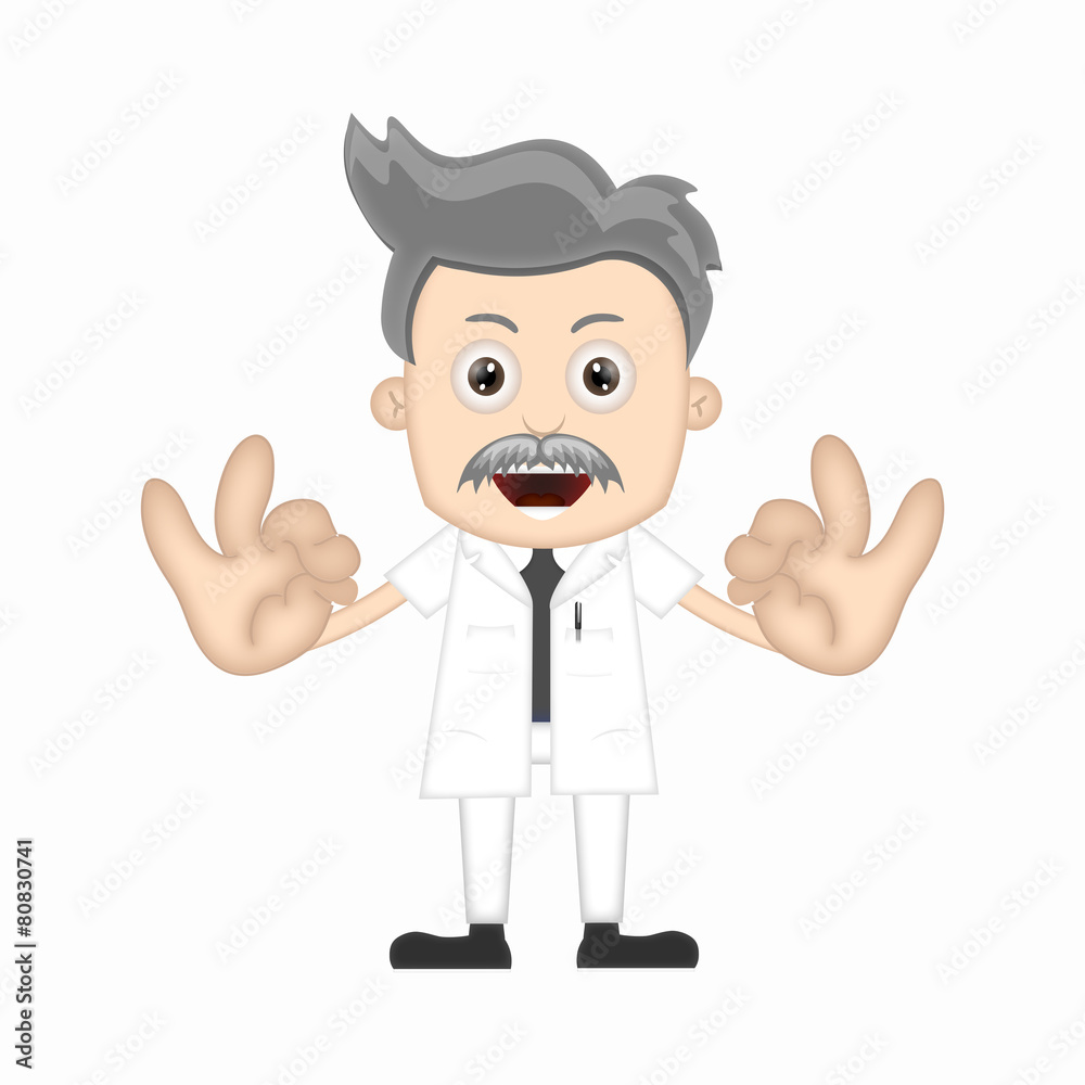 Ben Boy Funny happy scientist cartoon character comic expression