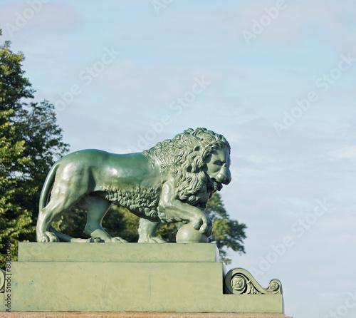 Lion sculpture at the Admiralty embankment  St. Petersburg