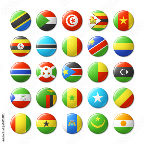 Free Download World flags round badges, magnets. Africa. - GFXLoad
