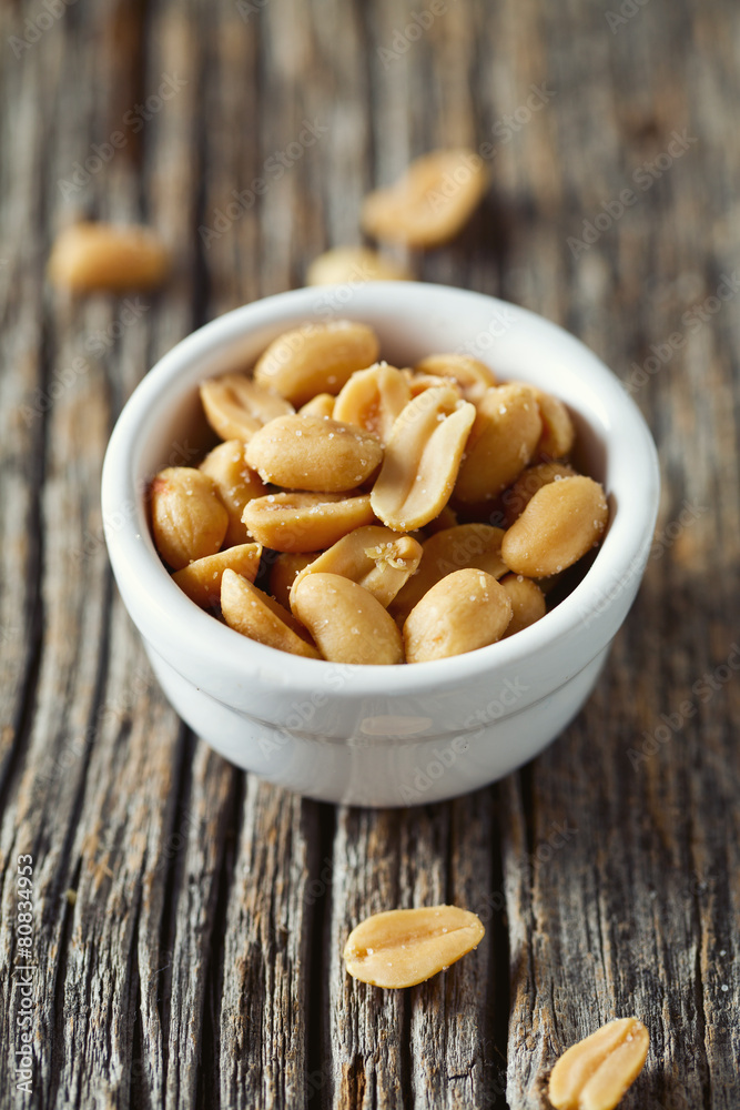 salted roasted peanuts in a bowl
