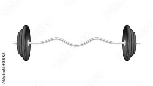 Barbell in silver and black design