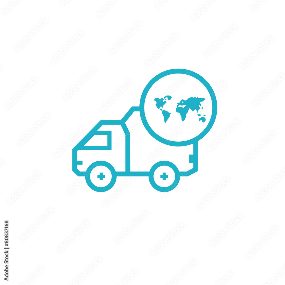 Icon for vehicle delivery services and goods Icon for vehicle delivery services and goods