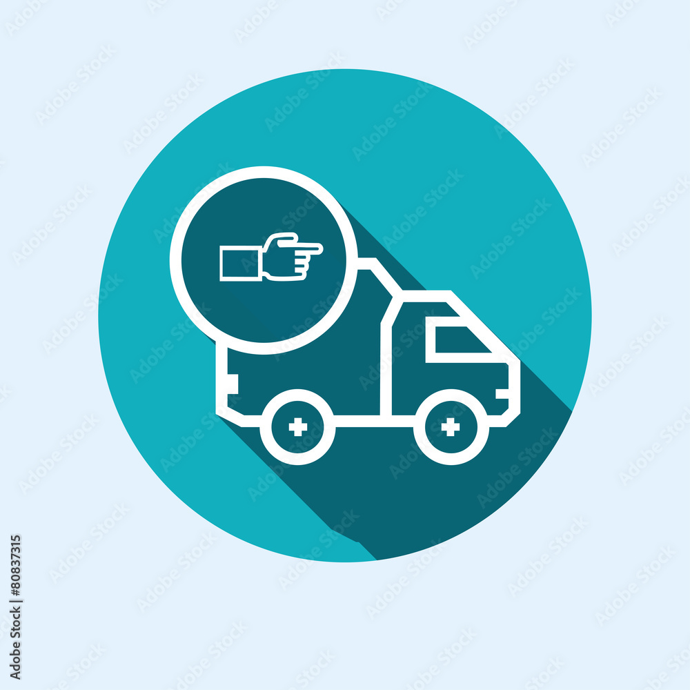 Icon for vehicle delivery services and goods Icon for vehicle delivery services and goods