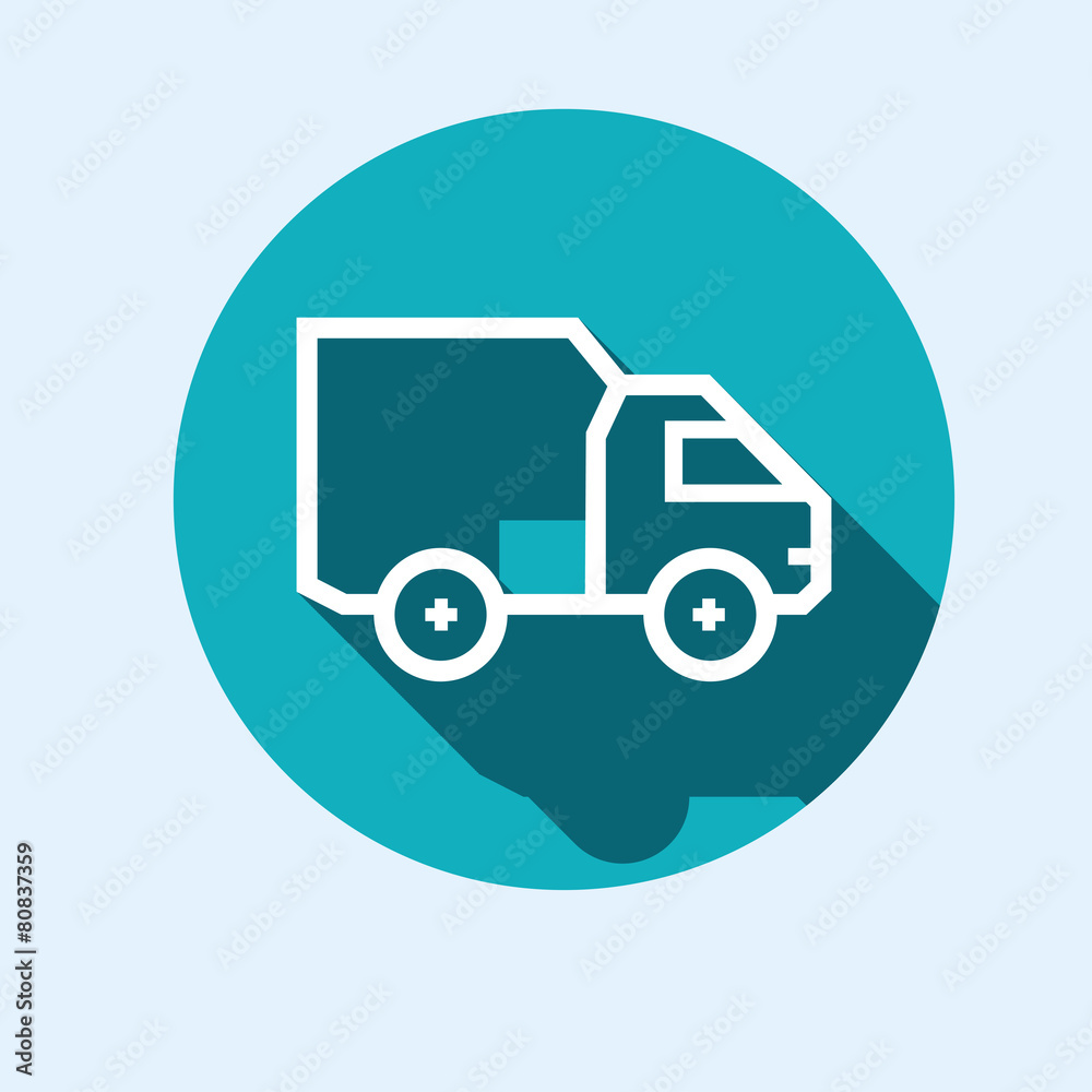Icon for vehicle delivery services and goods Icon for vehicle delivery services and goods