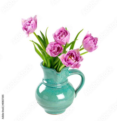 Wallpaper Mural violet tulips isolated on white Torontodigital.ca