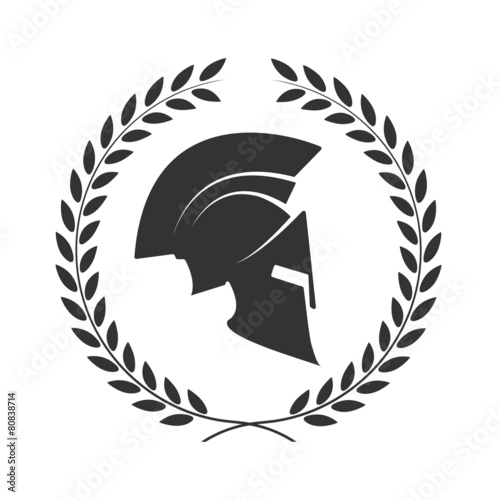 icon a Spartan helmet in a laurel wreath