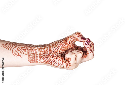 Kubera mudra with henna