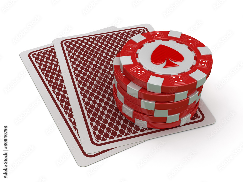 chips of casino and cards (clipping path included) StockIllustration Adobe Stock