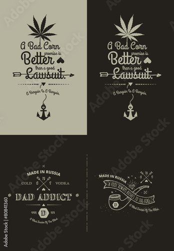 Trendy Retro Vintage Insignias - tattoo Badges - dot work