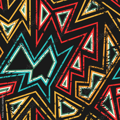 african seamless pattern with grunge effect