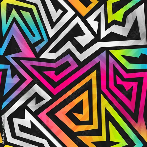 Obraz tęczowy labirynt wzór