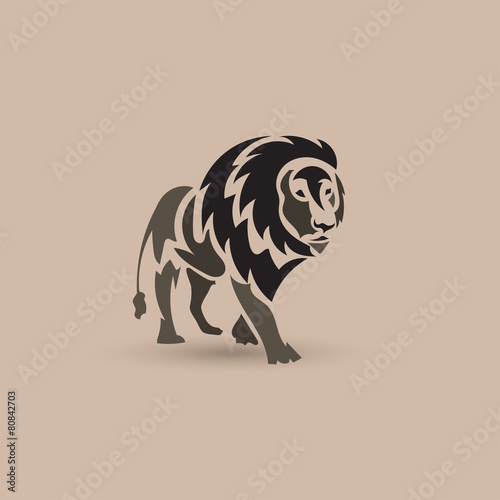 Vector stylized lion icon. Animal logo design.