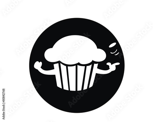muffin cake bread logo vector