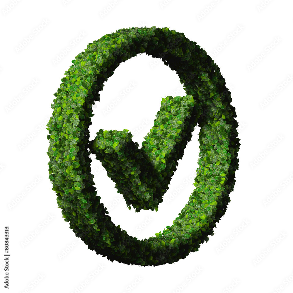Approved, ok, like, eco sign made from green leaves. Approved, ok, like, eco sign made from green leaves.
