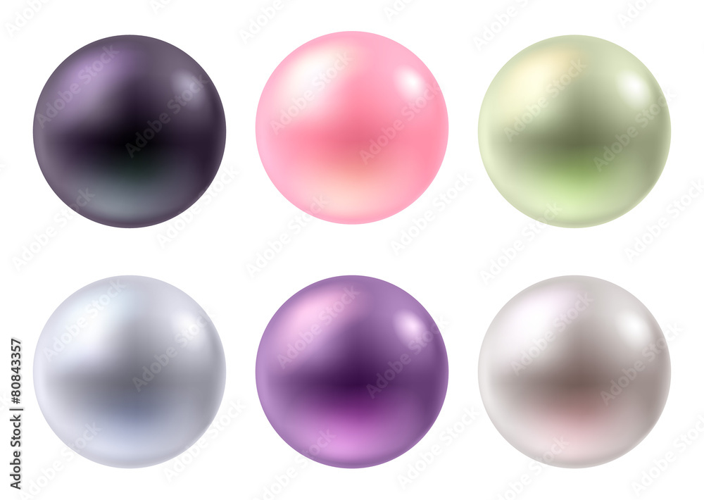 Set of colorful pearls. Jewelry gemstones. Set of colorful pearls. Jewelry gemstones.