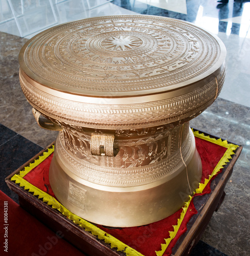 material bronze drums in vietnames photo