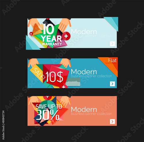 Set of banners with stickers, labels and elements for sale