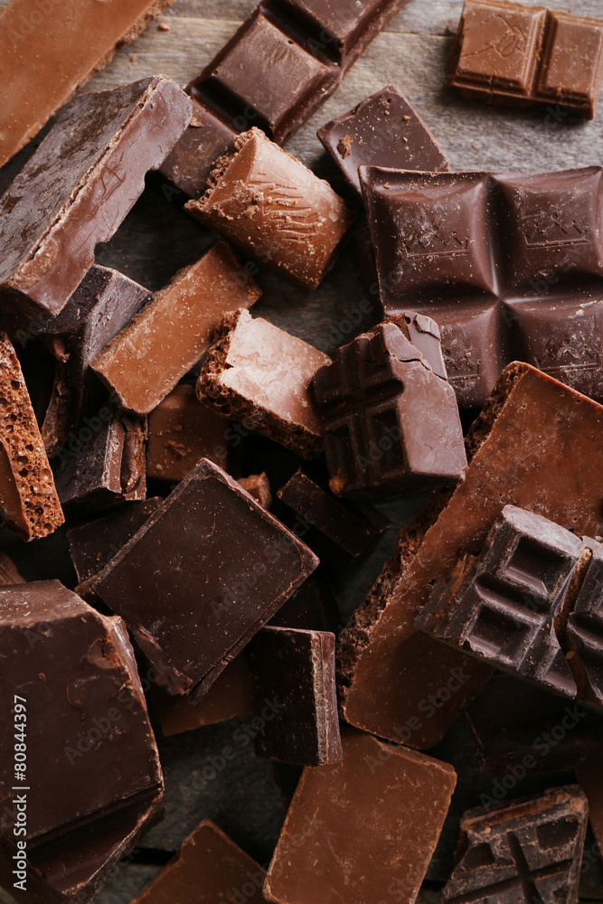 Set of chocolate, closeup Set of chocolate, closeup